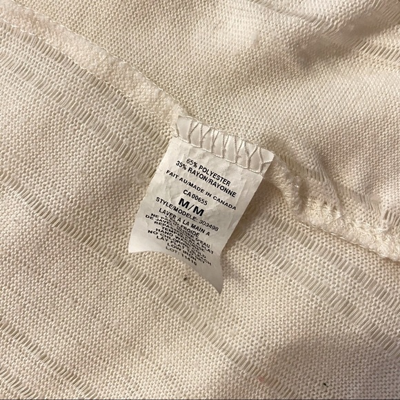 Cream open-front draped cardigan - Picture 3 of 5